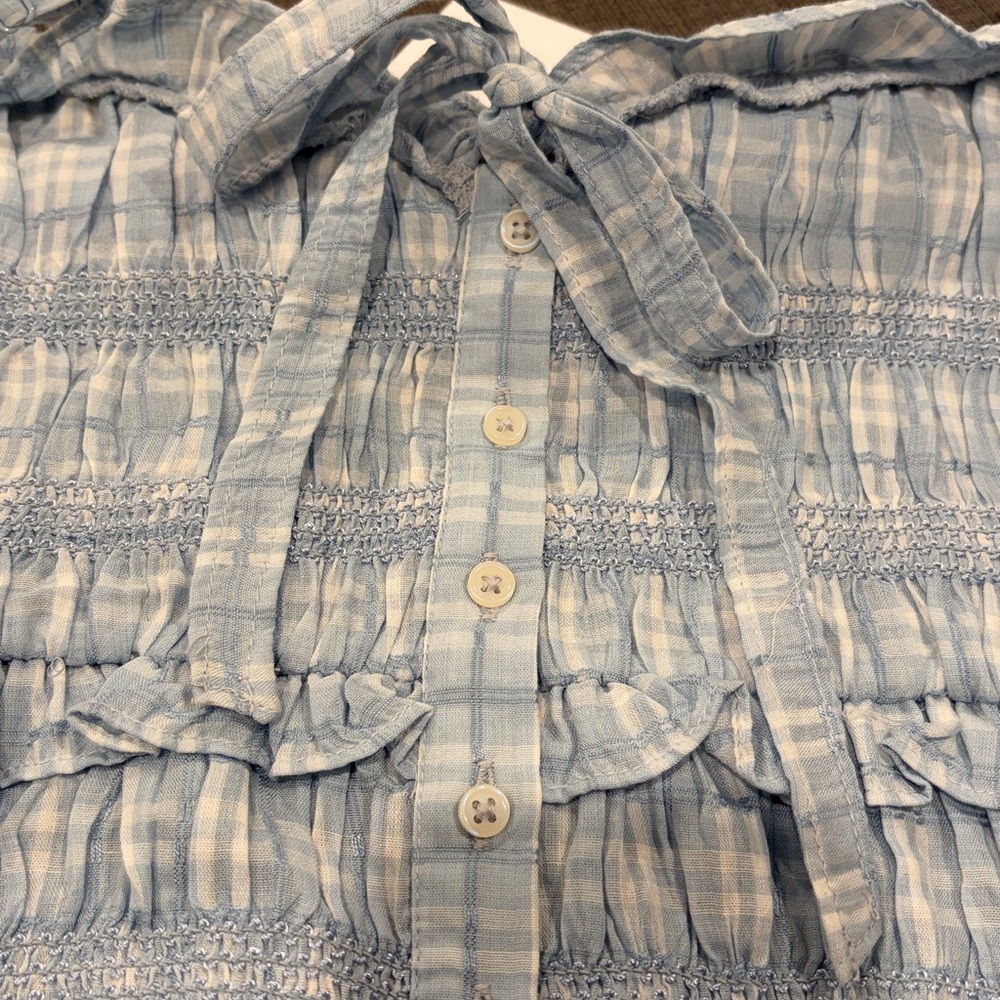 American Eagle Smocked Ruffle Tank Top - Size Large - NWT!! women’s tanks tops - Picture 4 of 12
